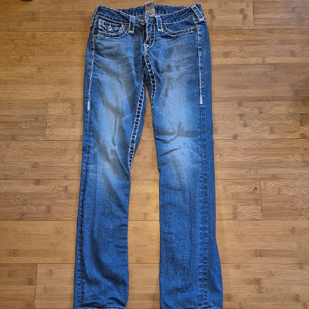 True Religion Blue Straight Leg Jeans